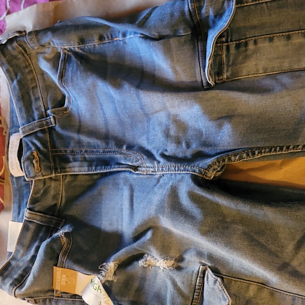 Women's Cargo High Waisted Jeans